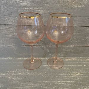Anthropologie Gold Rimmed Wine Glasses